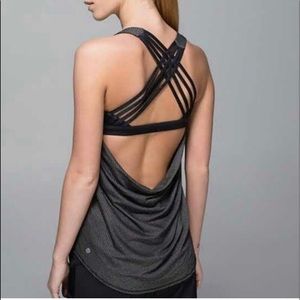 Lululemon “Wild” tank in grey stripe, size 8.